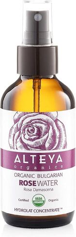 Alteya Organics Rose Water USDA Certified Organic Facial Toner, 8 Fl Oz/240mL Pure Bulgarian Rosa Damascena Flower Water, Award-Winning Moisturizer Amber Glass Spray Bottle in Kuwait