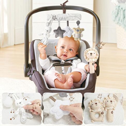 10Pcs Baby Shower Gifts for Boys Girls, Newborn Baby Gift Basket with Swaddle Blanket Rattle Onesie Bibs Socks Keepsake Milestone Infant Toys Gender Reveal Essentials in Kuwait