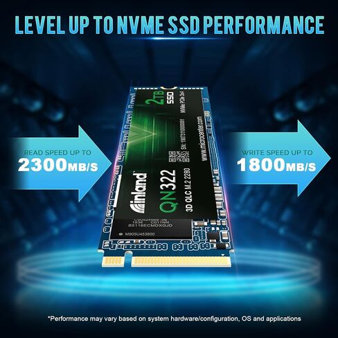 INLAND QN450 SSD 1000GB M.2 2280 NVMe SSD- PCIe 4.0 Gen4x4، حتى 5000 ميجابايت/ثانية - محرك أقراص الحالة الصلبة الداخلي -1 تيرابايت in Kuwait