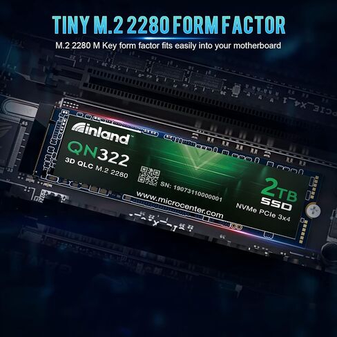 INLAND QN450 SSD 1000GB M.2 2280 NVMe SSD- PCIe 4.0 Gen4x4، حتى 5000 ميجابايت/ثانية - محرك أقراص الحالة الصلبة الداخلي -1 تيرابايت in Kuwait