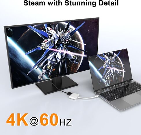محول USB C إلى HDMI، محول USB من النوع C الرقمي AV 4K@60 هرتز موصل شاشة مزامنة كابل مجدول من النايلون مع منفذ شحن USB C 100 وات لهاتف iPhone 16/16 Plus/16 Pro/16 Pro Max/15/15 Plus/15 Pro/15 برو ماكس in Kuwait