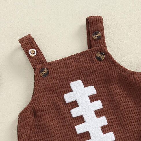 Infant Baby Boys Girls Overalls Sleeveless Football Game Day Embroidery Corduroy Romper Cute Newborn Outfit in Saudi Arabia