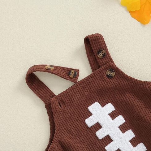 Infant Baby Boys Girls Overalls Sleeveless Football Game Day Embroidery Corduroy Romper Cute Newborn Outfit in Saudi Arabia
