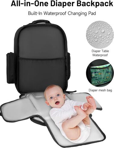 kcross Tactical Dad Baby Diaper Backpack, Large Baby Diaper Bags Backpack with Changing Pad, Travel Baby Bags for Mom Dad in Saudi Arabia