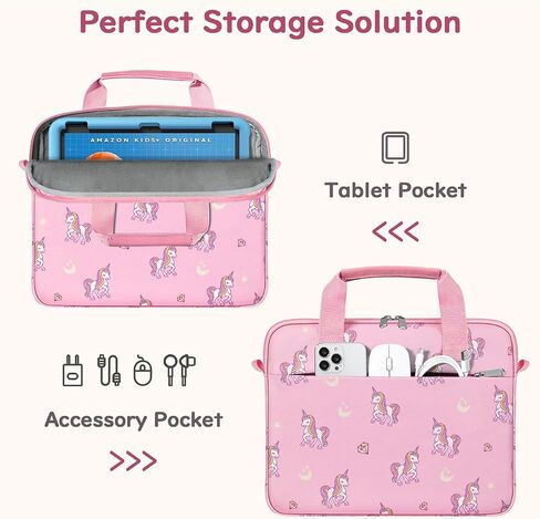 Tablet Bag for Kids, 12.5 Inch Portable Kids Tablet Sleeve Carrying Case with Handle & Shoulder Strap, Fits All-new Fire HD 10 Kids/Fire HD 10 Kids Pro 13th/11th Gen 2023/2021, Green Dinosaur in Kuwait