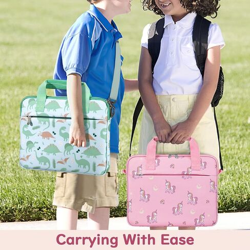 Tablet Bag for Kids, 12.5 Inch Portable Kids Tablet Sleeve Carrying Case with Handle & Shoulder Strap, Fits All-new Fire HD 10 Kids/Fire HD 10 Kids Pro 13th/11th Gen 2023/2021, Green Dinosaur in Kuwait