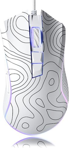 XVX G705 Wired Gaming Mouse, 12000 DPI RGB Gaming Mouse with 12 Backlit Modes & 7 Macro Buttons, PC Gaming Mice Support DIY Keybinding, Mouse Gamer Computer Mouse for Laptop PC Mac Windows,Topographic in Saudi Arabia