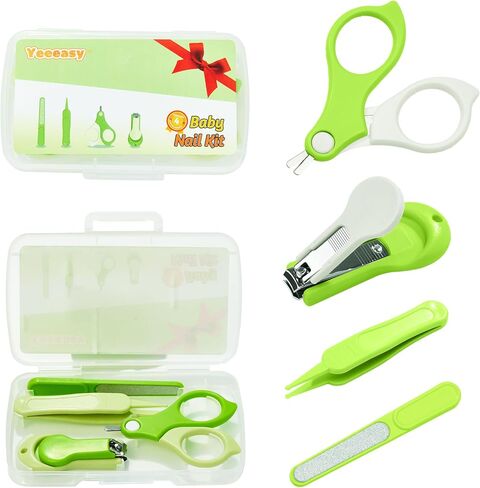 Baby Nail Clippers Kit Baby Grooming Set with Nail Clippers, Scissors, Nail File & Tweezers Baby Care Kit Fingernail Cutter for Baby,Newborn,Infant,Toddler,Kid(Blue) in Saudi Arabia