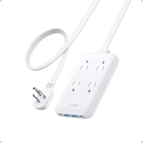 Anker Charging Station, 20W Max 8-in-1 USB-C Power Strip for iPhone 15/14 and MacBook Air/Pro, 5 ft Thin Cord with 4 AC, 2 USB-A, and 2 USB-C Ports, Fast Charging Desktop Charger for Travel, Office in Saudi Arabia