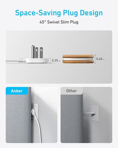 Anker Charging Station, 20W Max 8-in-1 USB-C Power Strip for iPhone 15/14 and MacBook Air/Pro, 5 ft Thin Cord with 4 AC, 2 USB-A, and 2 USB-C Ports, Fast Charging Desktop Charger for Travel, Office in Saudi Arabia