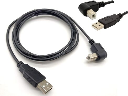 كابل طابعة USB بطول 4.9 قدم، USB 2.0 من النوع A ذكر إلى النوع B ذكر (زاوية 90 درجة) سلك كابل الماسح الضوئي للطابعة (أسفل) in Saudi Arabia