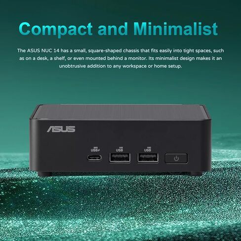 ASUS NUC Pro 14 Core 3 AI Mini Desktop | Intel Core 3 100U | 32GB DDR5 RAM 1TB SSD | Wi-Fi 6 | HDMI | Bluetooth|Windows 11 Pro | Black | Perfect for Home, Business, and Gaming in Saudi Arabia