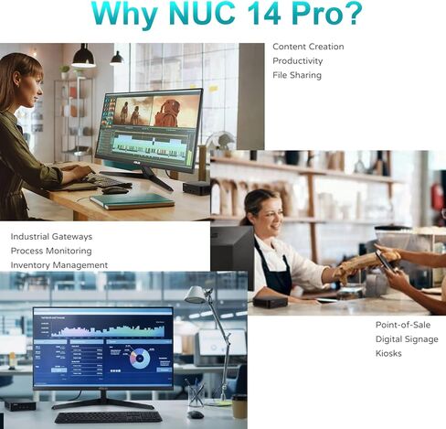 ASUS NUC Pro 14 Core 3 AI Mini Desktop | Intel Core 3 100U | 32GB DDR5 RAM 1TB SSD | Wi-Fi 6 | HDMI | Bluetooth|Windows 11 Pro | Black | Perfect for Home, Business, and Gaming in Saudi Arabia