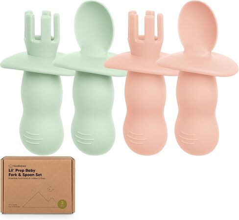 مجموعة ملاعق وشوك أطفال من السيليكون مكونة من 4 قطع من KeaBabies - ملعقة أطفال ذاتية التغذية، أواني أطفال BLW من عمر 6 إلى 12 شهرًا، ملعقة تغذية للفطام بقيادة الطفل، ملعقة تدريب أولية على الطعام للرضع (لائحة) in Kuwait