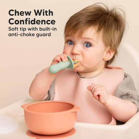 مجموعة ملاعق وشوك أطفال من السيليكون مكونة من 4 قطع من KeaBabies - ملعقة أطفال ذاتية التغذية، أواني أطفال BLW من عمر 6 إلى 12 شهرًا، ملعقة تغذية للفطام بقيادة الطفل، ملعقة تدريب أولية على الطعام للرضع (لائحة) in Kuwait
