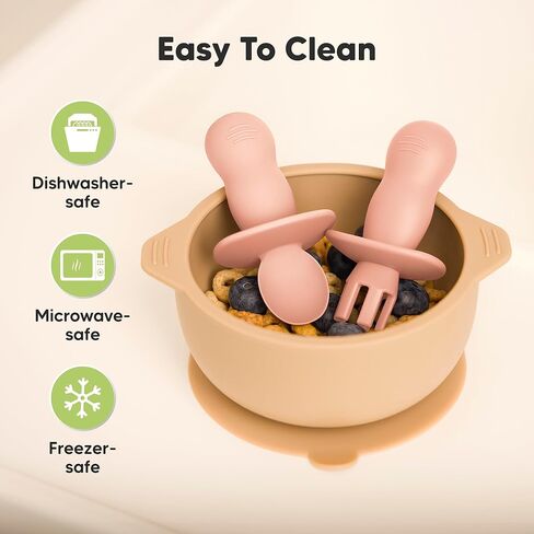 مجموعة ملاعق وشوك أطفال من السيليكون مكونة من 4 قطع من KeaBabies - ملعقة أطفال ذاتية التغذية، أواني أطفال BLW من عمر 6 إلى 12 شهرًا، ملعقة تغذية للفطام بقيادة الطفل، ملعقة تدريب أولية على الطعام للرضع (لائحة) in Kuwait