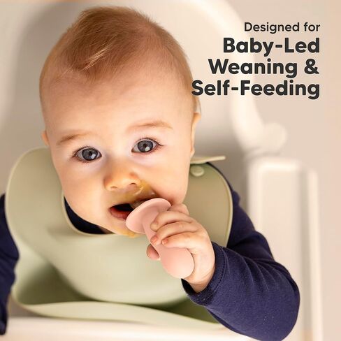 مجموعة ملاعق وشوك أطفال من السيليكون مكونة من 4 قطع من KeaBabies - ملعقة أطفال ذاتية التغذية، أواني أطفال BLW من عمر 6 إلى 12 شهرًا، ملعقة تغذية للفطام بقيادة الطفل، ملعقة تدريب أولية على الطعام للرضع (لائحة) in Kuwait