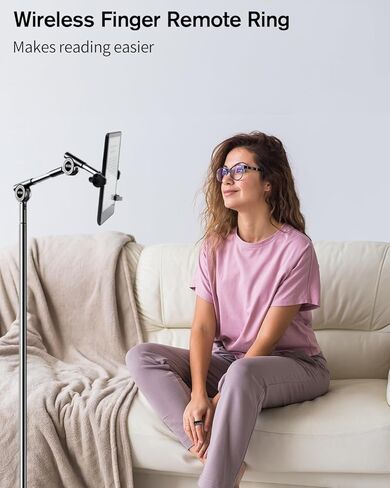 جهاز التحكم عن بعد لصفحة التحكم لجهاز Kindle Paperwhite Oasis، جهاز التحكم عن بعد للقارئ الإلكتروني RF، حلقة التحكم عن بعد TikTok، أداة النقر على مصراع الكاميرا لجهاز iPad iPhone iOS Android-أسود in Kuwait