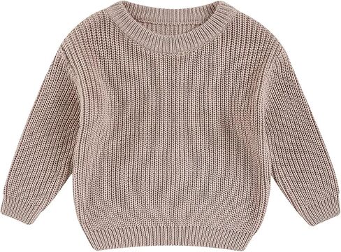 Newborn Toddler Baby Girl Boy Knit Sweater Round Neck Sweatshirt Long Sleeve Tops Pullover Fall Winter Clothes in Saudi Arabia