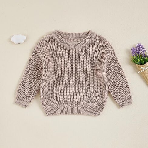 Newborn Toddler Baby Girl Boy Knit Sweater Round Neck Sweatshirt Long Sleeve Tops Pullover Fall Winter Clothes in Saudi Arabia