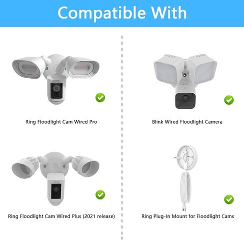 HOLACA Eave Mount for R-ing Floodlight Cam Wired Pro/Plus & Blink Wired Floodlight Camera, Wyze Cam floodlight V2,Roku Floodlight Camera Compatible with Plug-in Mount for Floodlight Cam Eave Bracket in Saudi Arabia