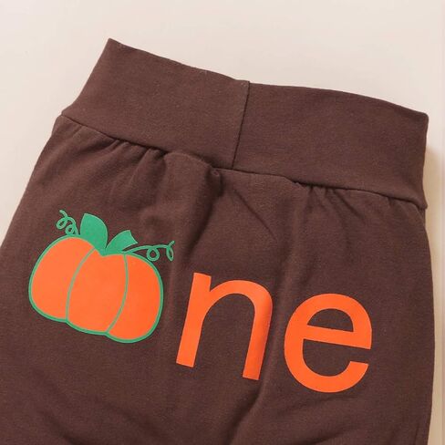 Viworld بيبي بوي هالوين 3 قطعة ملابس عيد ميلاد اليقطين طويلة الأكمام ربطة عنق رومبير + سروال طباعة واحدة + قبعة الملابس مجموعة in Kuwait