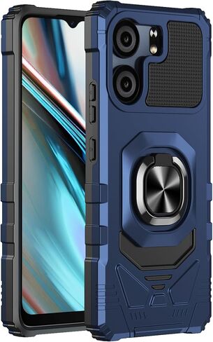 for BLU View 5 Case with Screen Protector,Blu View 5 Phone Case with Magnetic Ring Kickstand,Rugged Dual Layer Heavy Duty Military Grade Shockproof Cover for Blu View 5 B160v Black in Kuwait