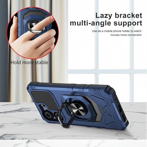 for BLU View 5 Case with Screen Protector,Blu View 5 Phone Case with Magnetic Ring Kickstand,Rugged Dual Layer Heavy Duty Military Grade Shockproof Cover for Blu View 5 B160v Black in Kuwait