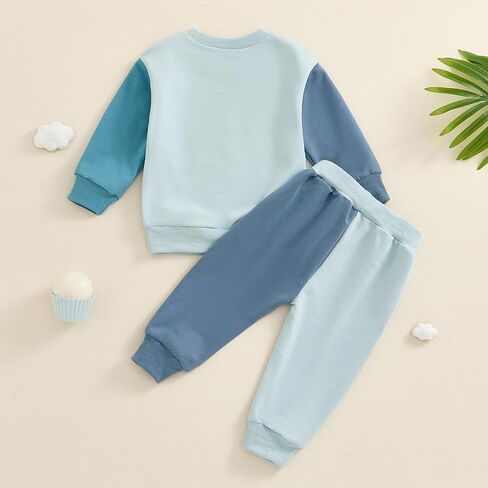 Madjtlqy Toddler Baby Boy Fall Clothes Long Sleeve Crewneck Sweatshirt Top Casual Pants Set Cute Infant Winter Outfits in Saudi Arabia