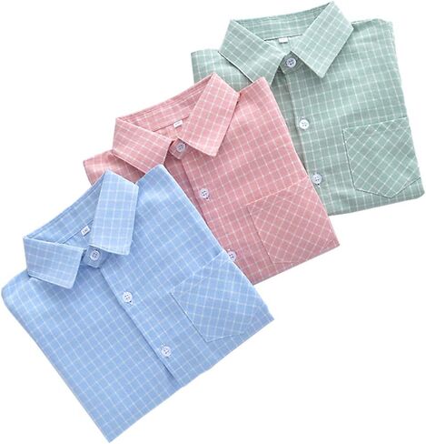 Baby Boys Girls Button Down Plaid Flannel Long Sleeve Shirt(2T-7T) in Saudi Arabia