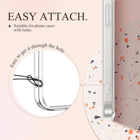 GVIEWIN Phone Charm Beaded Wrist Strap with Tether Tab | Hands-Free & Anti-drop, Detachable Phone Chain Wristlet for Women Girls for iPhone & Most Smartphones, Silver Love in Kuwait