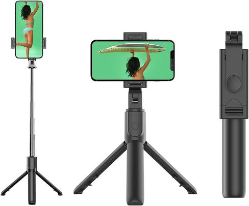 Phone Tripod & Selfie Stick, Extendable Cell Phone Tripod Stand with Wireless Remote, Mini Tripod Compatible with iPhone Android for Travel Group Selfie/Live Streaming/Video Recording (S05-S) in Saudi Arabia