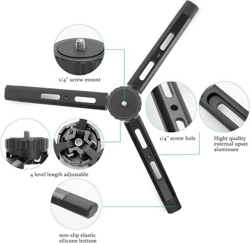 حامل ثلاثي صغير من الألومنيوم، حامل ثلاثي القوائم لسطح المكتب من أجل Zhiyun Smooth Q/4، Crane Plus/2، Osmo Mobile، Ronin-S، Vimble 2، حامل ثلاثي مثبت بمقبض Gimbal in Saudi Arabia