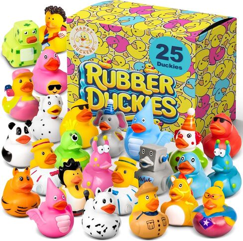 Rubber Ducks - 30 Piece Bulk Pack for Bath, Pool, Party, Cruise, Jeep Ducking, Decoration & More - Small Assorted Funny Toy Duckies with Gift Box in Kuwait