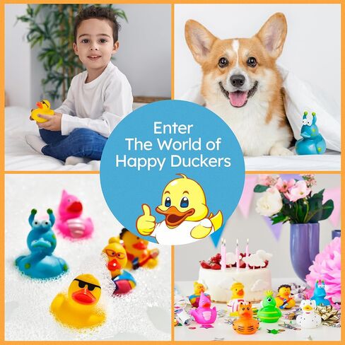 Rubber Ducks - 30 Piece Bulk Pack for Bath, Pool, Party, Cruise, Jeep Ducking, Decoration & More - Small Assorted Funny Toy Duckies with Gift Box in Kuwait