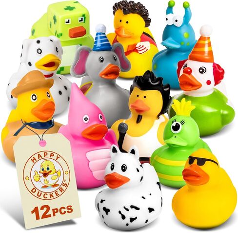 Rubber Ducks - 30 Piece Bulk Pack for Bath, Pool, Party, Cruise, Jeep Ducking, Decoration & More - Small Assorted Funny Toy Duckies with Gift Box in Kuwait