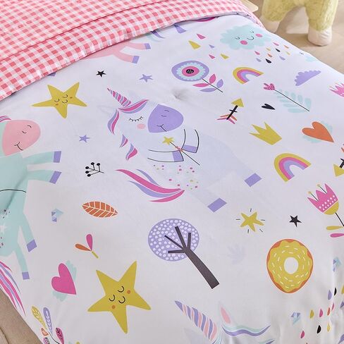 4 Piece Toddler Bedding Set for Girls- Ocean Theme Pink Design, Microfiber Toddler Bedding Comforter Set for All Seasons in Saudi Arabia