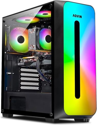 Gaming PC AQB60 Tower Desktop - Ryzen 7 Processor Upto 4.10GHz, 32GB DDR4 RAM 1TB SSD, Radeon RX 580 8GB GDDR5 HDMI, WiFi, Windows 11 Pro in Kuwait