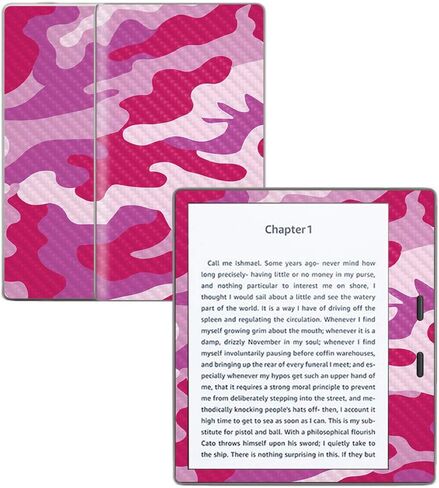 جلد من ألياف الكربون MightySkins لجهاز Amazon Kindle Oasis 7 بوصة (الجيل التاسع) - إخفاء اللون الوردي | لمسة نهائية واقية ومتينة من ألياف الكربون | سهلة التطبيق والإزالة وتغيير الأنماط | صنع في الولايات المتحدة الأمريكية in Kuwait
