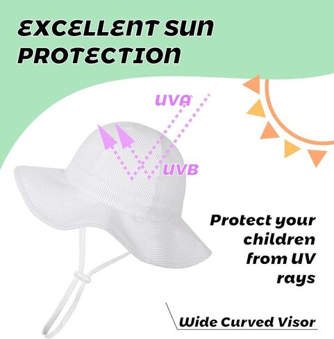 Baby Sun Hat Toddler Bucket Hats Summer Sun Protective Kids Beach Hats Wide Brim Outdoor Camping Hat for Boys Girls in Saudi Arabia