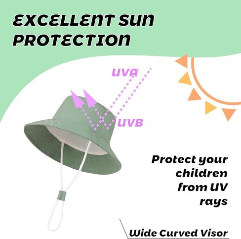 Baby Sun Hat Toddler Bucket Hats Summer Sun Protective Kids Beach Hats Wide Brim Outdoor Camping Hat for Boys Girls in Saudi Arabia
