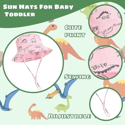 Baby Toddler Sun Protective Bucket Hat Wide Brim Outdoor Camping Boys Girls | Kids Beach Hats UPF 50+ Summer Essentials Adjustable hats Age 0-8 Years in Saudi Arabia