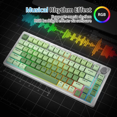 75% Mechanical Keyboard Gasket with Knob, Custom Wired Creamy Gaming Keyboard TKL 75 Percent Hot Swappable RGB Backlit, Pre-lubed Switch for Win/MAC PC Laptop（Salmon/White） in Kuwait
