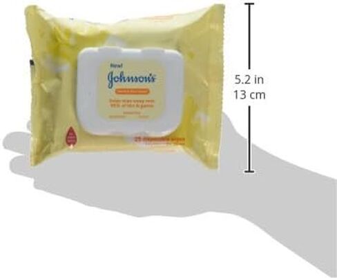 مناديل مبللة لتنظيف اليدين والوجه من جونسون للسفر وأثناء التنقل، تركيبة لا دموع بعد الآن، خالية من البارابين والكحول، 25 قطعة in Kuwait