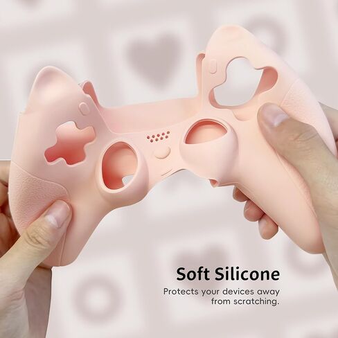 حافظة سيليكون لوحدة التحكم بأذن القطة اللطيفة من ELETIUO، غطاء وحدة تحكم ناعم مضاد للانزلاق متوافق مع محطة الشحن، واقي مطاطي مريح لوحدة تحكم PS5، أبيض in Kuwait