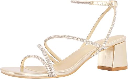 Shoe'N Tale Strappy Heels for Women Low Chunky Block Heel Dress Shoes Square Open Toe Ankle Strap Heeled Sandals in Saudi Arabia