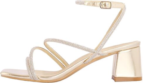 Shoe'N Tale Strappy Heels for Women Low Chunky Block Heel Dress Shoes Square Open Toe Ankle Strap Heeled Sandals in Saudi Arabia