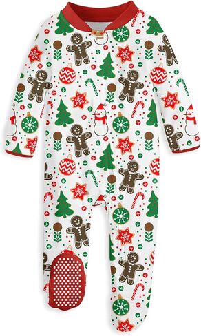 uideazone Baby Girls Footed Pajamas Zip-Front One-Piece Sleeper Non-Slip Footie Cute Pattern Jumpsuit PJs 0-12 Month in Kuwait