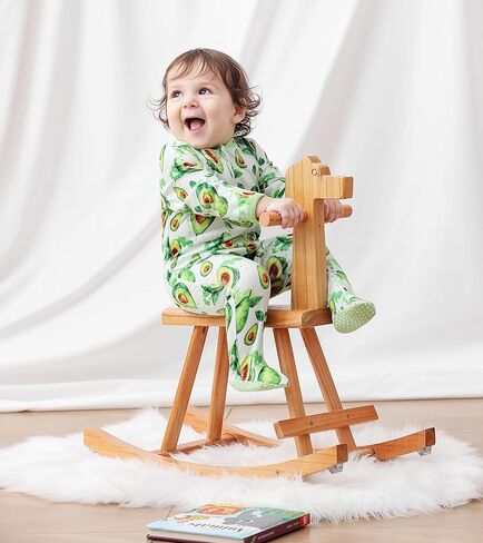 uideazone Baby Girls Footed Pajamas Zip-Front One-Piece Sleeper Non-Slip Footie Cute Pattern Jumpsuit PJs 0-12 Month in Kuwait