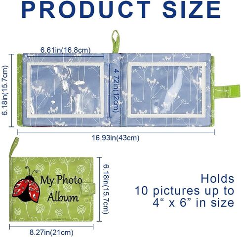 Baby Soft Photo Albums My First Family Album Soft Cloth Baby Photo Book My First Family Photo Album -Soft Cloth,Baby Safe,Holds 4x6 Photo Album (Green) in Saudi Arabia